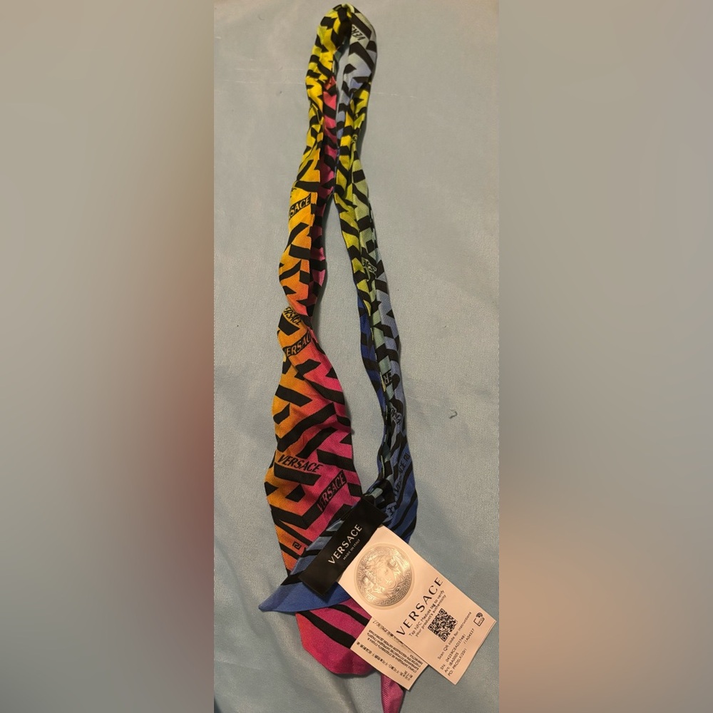 Versace ombré La Greca silk twilly scarf